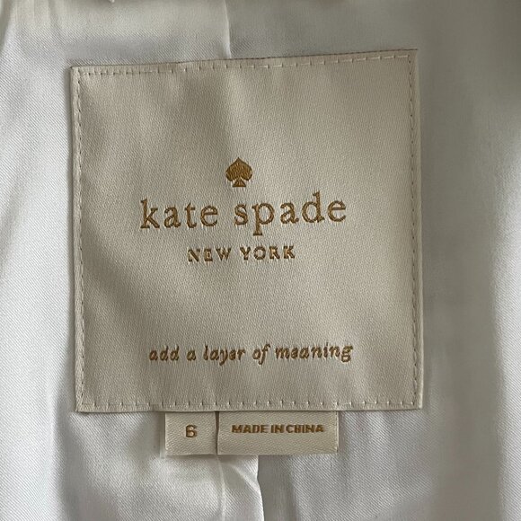 Kate Spade Cream/Ivory/Silver Star Bright Sparkle Tweed Coat Jacket Size 6 NWT - Picture 10 of 16